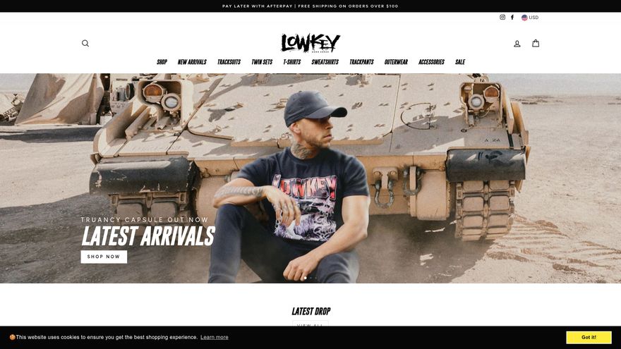 Low Key Down Under website on a laptop