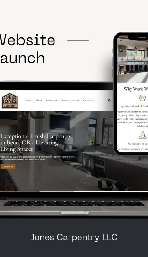 Jones Carpentry website on a phone