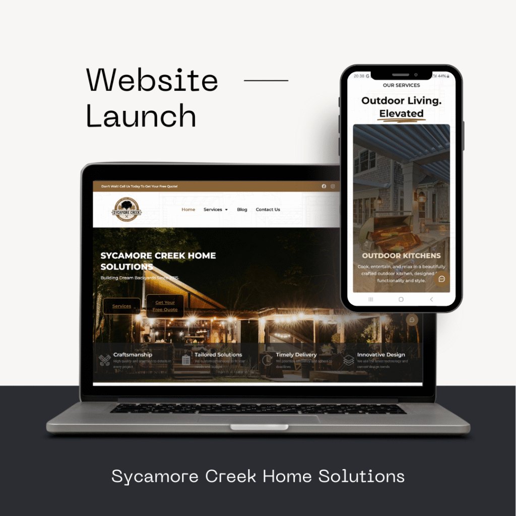 Sycamore Creek website on a laptop