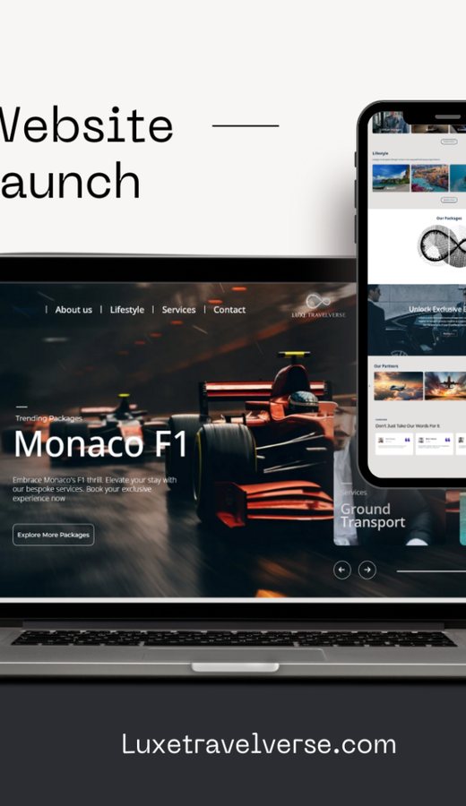 Luxe Travelverse website on a phone