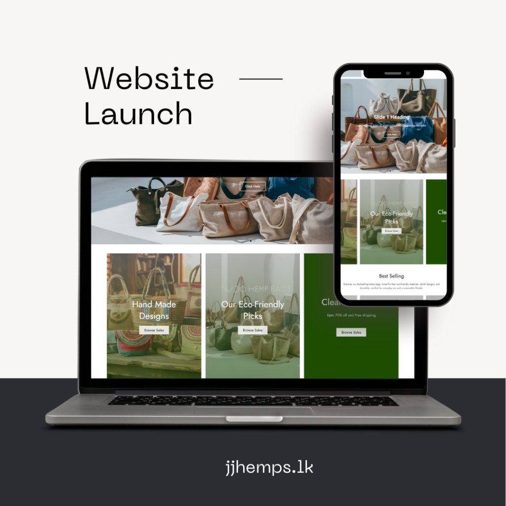 JJ Hemps website on a laptop