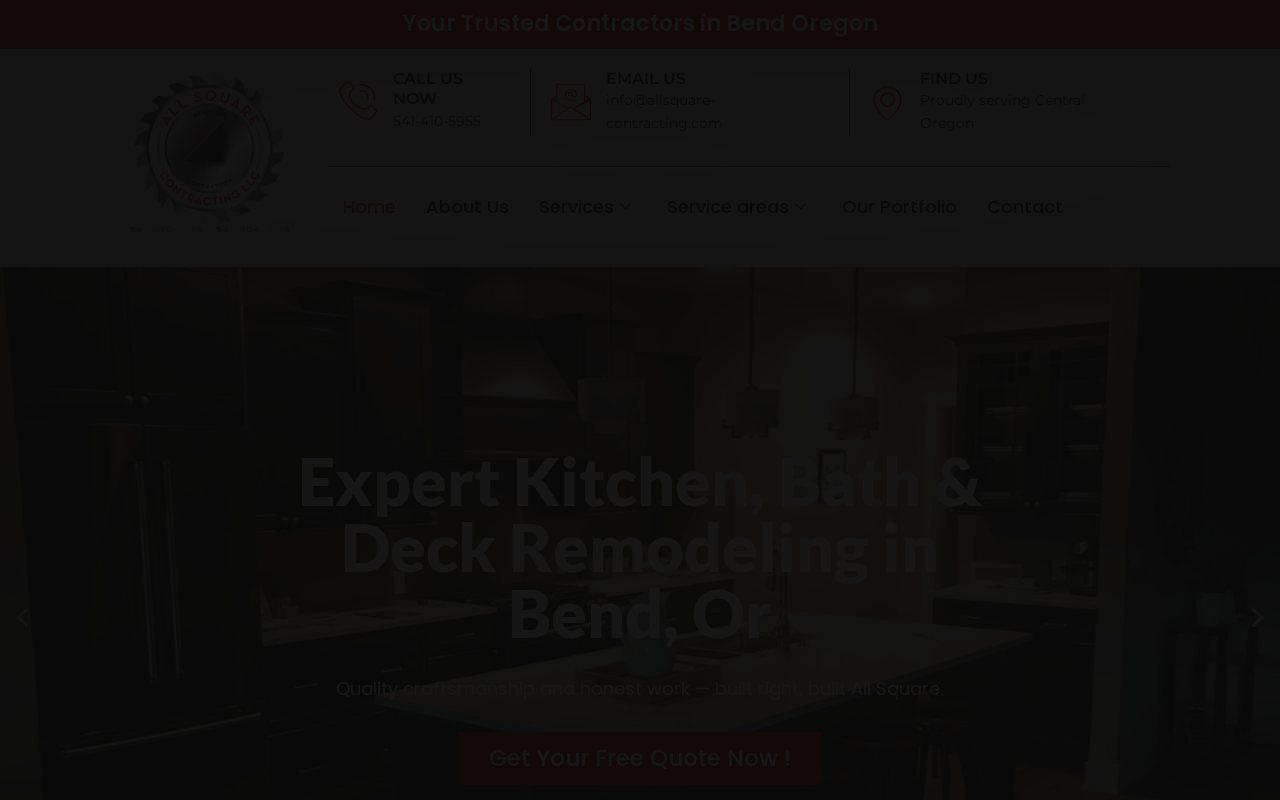 All Square Contracting website on a laptop