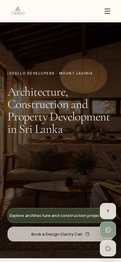 Excello Developers website on a phone