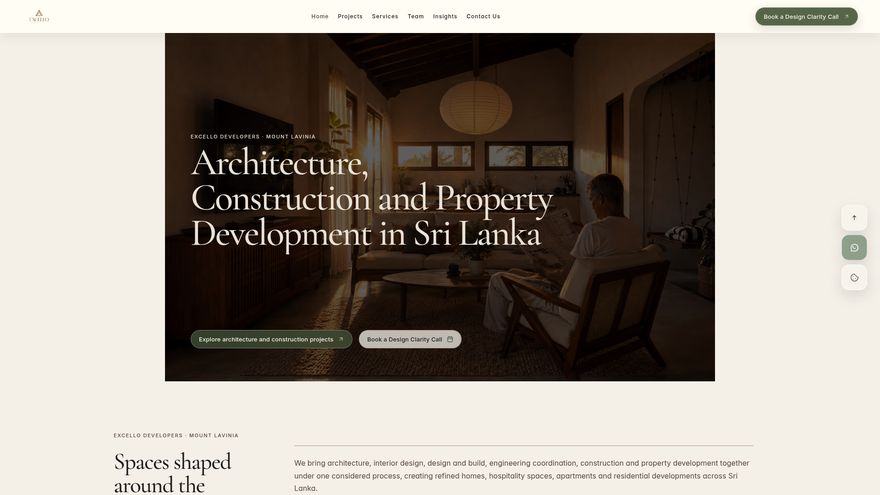 Excello Developers website on a laptop