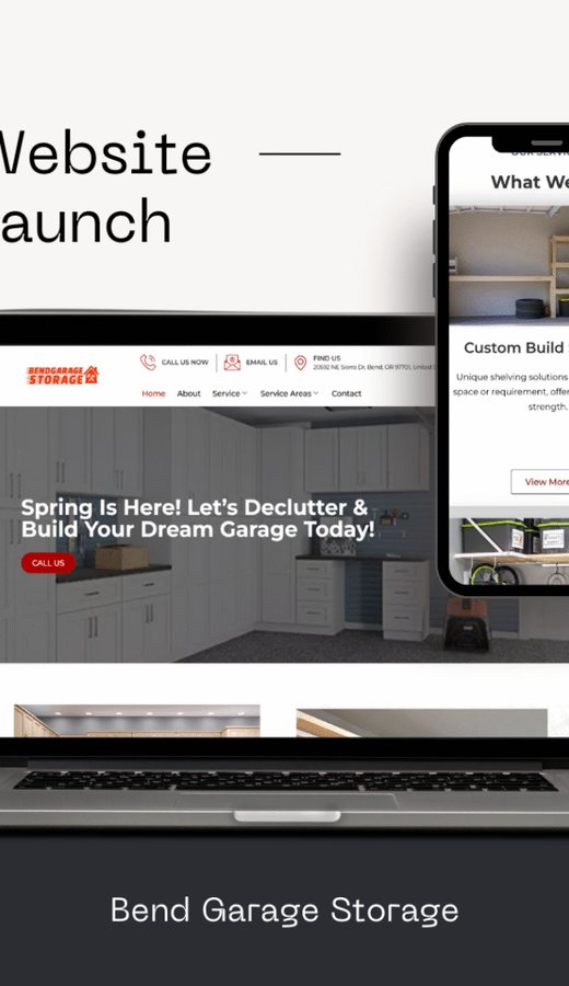 Bend Garage Storage website on a phone
