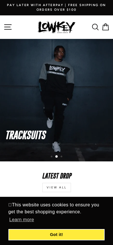 Low Key Down Under website on a phone