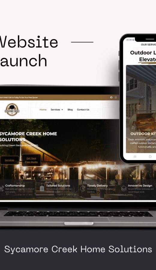 Sycamore Creek website on a phone