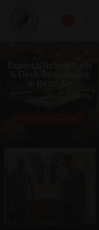 All Square Contracting website on a phone